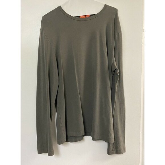 Hugo Boss Men’s Cotton Grey Long Sleeve Pullover Shirt Top Size Medium M - Picture 1 of 6
